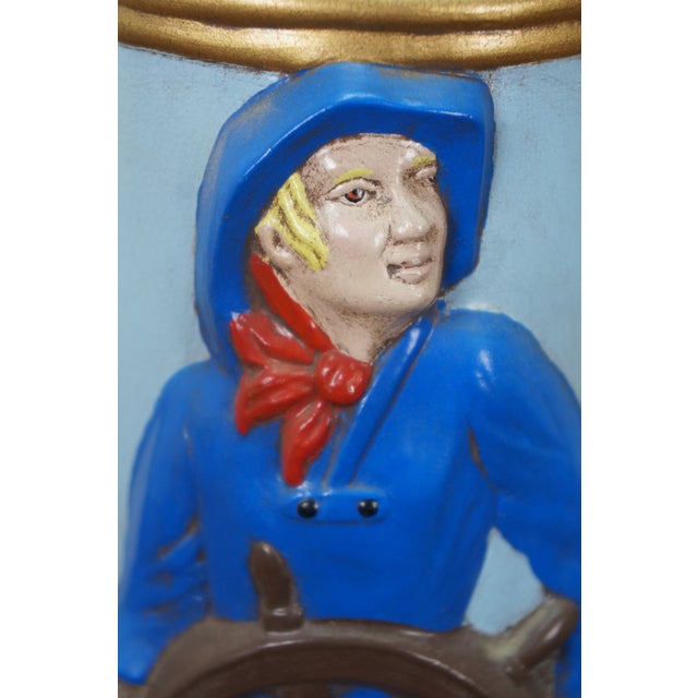 Vintage Ceramic Nautical Maritime Fisherman Sailor Rope Handle Beer Stein 17" For Sale - Image 14 of 15