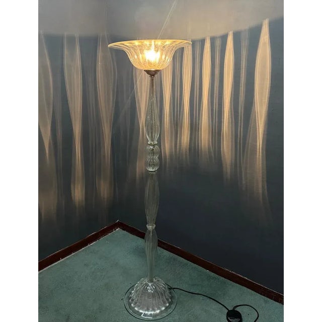 Murano Glass Floor Lamp attributed to Barovier & Toso, 1950s For Sale - Image 12 of 13