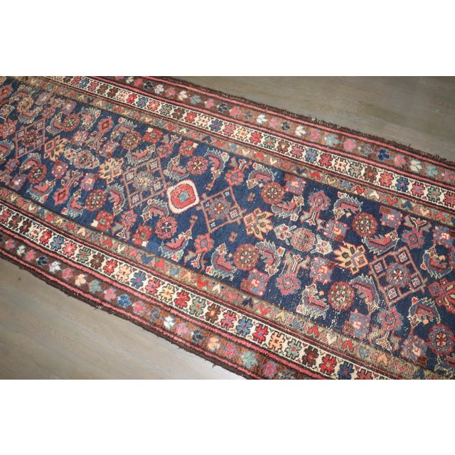 Early 20th Century Navy Worn Persian Runner - 3'1" x 10' For Sale In New York - Image 6 of 8