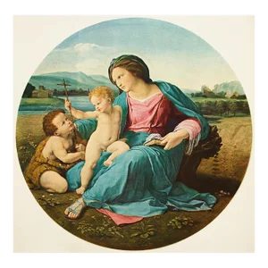 1956 After Raphael "The Alba Madonna", Vintage Full-Color Print