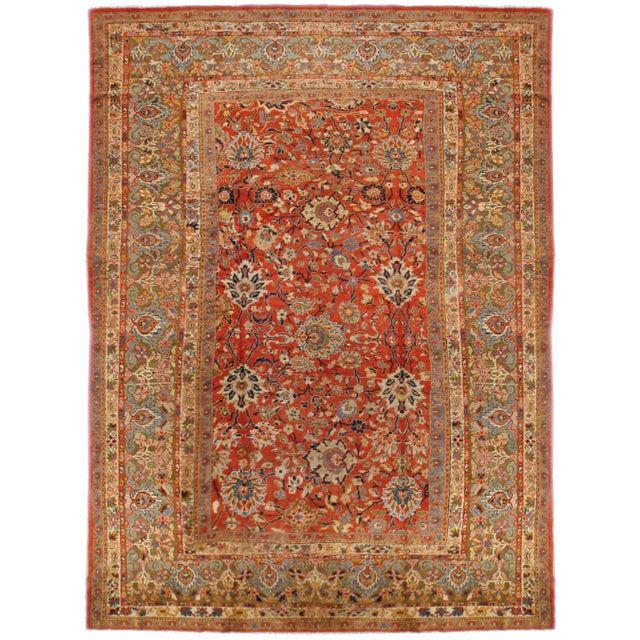 Antique Mahal Rug 9'2 X 13'5 For Sale In New York - Image 6 of 6
