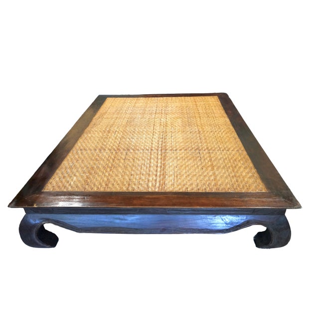 Mid 20th Century Large Hand-Carved Vintage Opium Coffee Table / Daybed – 80” Statement Piece For Sale - Image 5 of 9