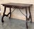 Spanish Spanish 1880s Walnut Side Table or Lady Desk, Lyre Legs and Iron Stretcher For Sale - Image 3 of 11