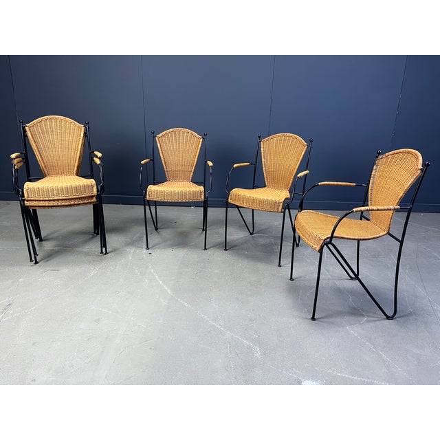 Wicker Chairs from Frederick Weinberg, 1960s, Set of 6 For Sale - Image 9 of 14