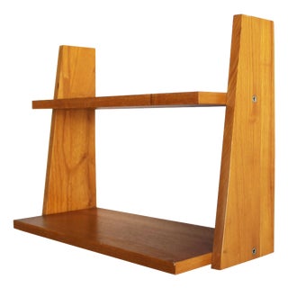 Mid-Century Beech Wall Shelf, Czechoslovakia, 1960s For Sale