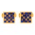 Late 20th Century Men's Vintage Bvlgari 18k Gold Blue Lapis Brown Tiger’s Eye Checkers Cufflinks, A Pair For Sale