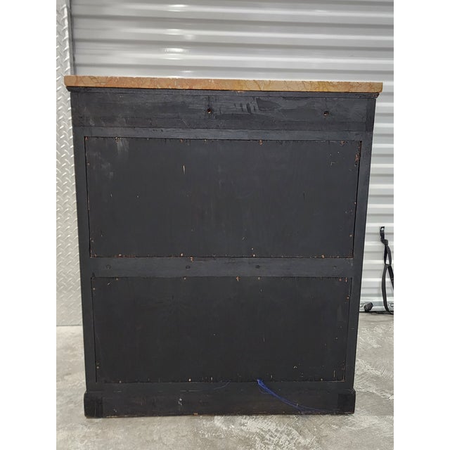 Wood Antique Empire Style Console Table With Marble Top For Sale - Image 7 of 12