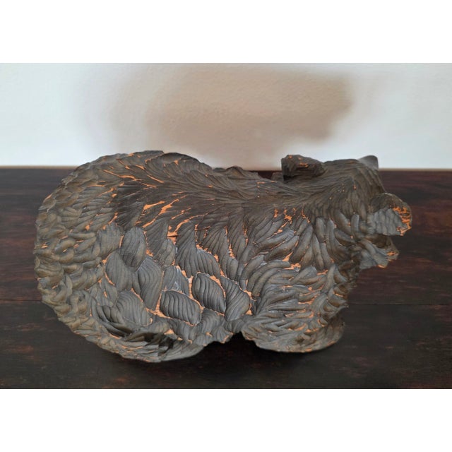 Large Vintage Indigenous Japanese Ainu Hokkaido Bear Figure Wood Carving For Sale - Image 12 of 18