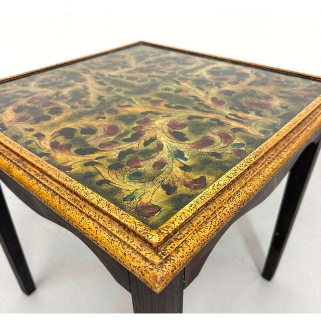 Wood Vintage Italian Painted Side Table For Sale - Image 7 of 8