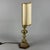 Vintage Brass and Wood Table Lamp with Beige Fabric Shade, 1960s For Sale - Image 3 of 13