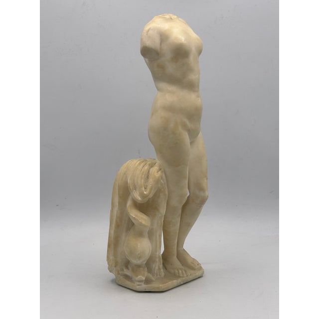 Grand Tour Early 20th-Century Grand Tour Italian Carved White Marble Statuette After the Venus of Cyrene For Sale - Image 3 of 18
