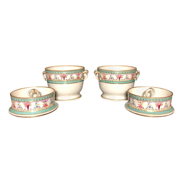 Early 19th Century Pair of Porcelain Continental Fruit Coolers For Sale