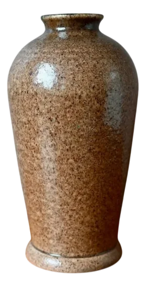 Large Brutalist Oblong Ceramic Vase from Potters of Accolay, France, 1960s