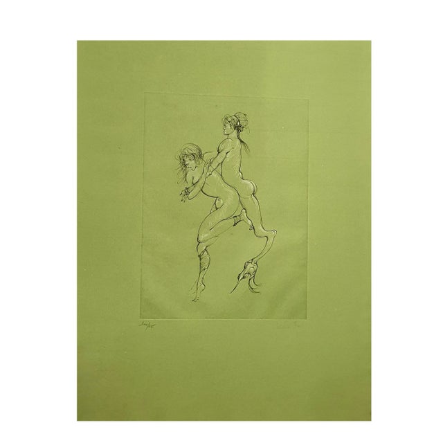 Leonor Fini - Satyr - Original Hand Signed Lithograph Circa 1982 On colored paper Hand Signed and Numbered Edition: 275...