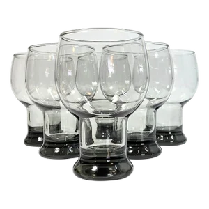 Mid-Century Gray Beer Glasses- Set of Seven