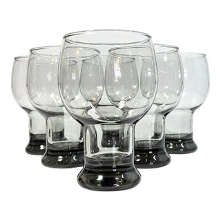 Mid-Century Gray Beer Glasses- Set of Six For Sale