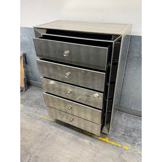 Z Gallerie Omni Mirrored Five Drawer Chest For Sale - Image 9 of 12