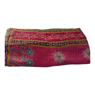 Handmade Kantha Quilt Blanket For Sale