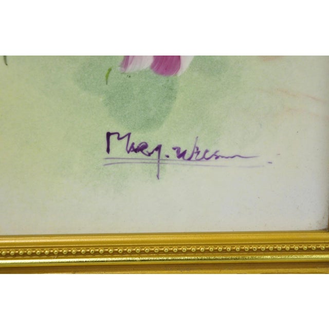 Late 20th Century Mary Wilson French Hand Painted Porcelain Plaque Pink Rose Flower Painting (A) For Sale - Image 9 of 17