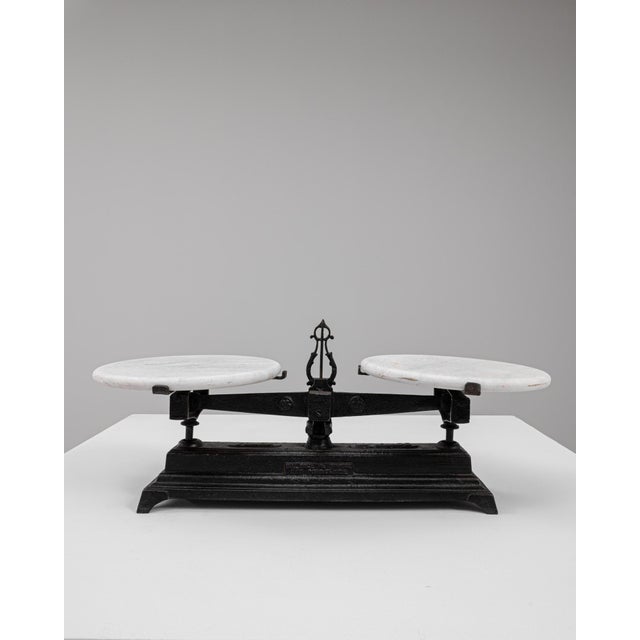 19th Century French Iron & Marble Scale For Sale - Image 9 of 18