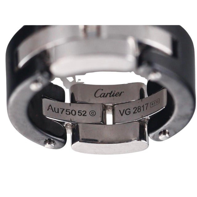 Cartier Cartier Maillon Panthère 18k Gold Black Ceramic and Diamond Cocktail Ring For Sale - Image 4 of 9