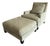 Baker Modern Lounge Chair With Ottoman – Textured Woven Upholstery For Sale