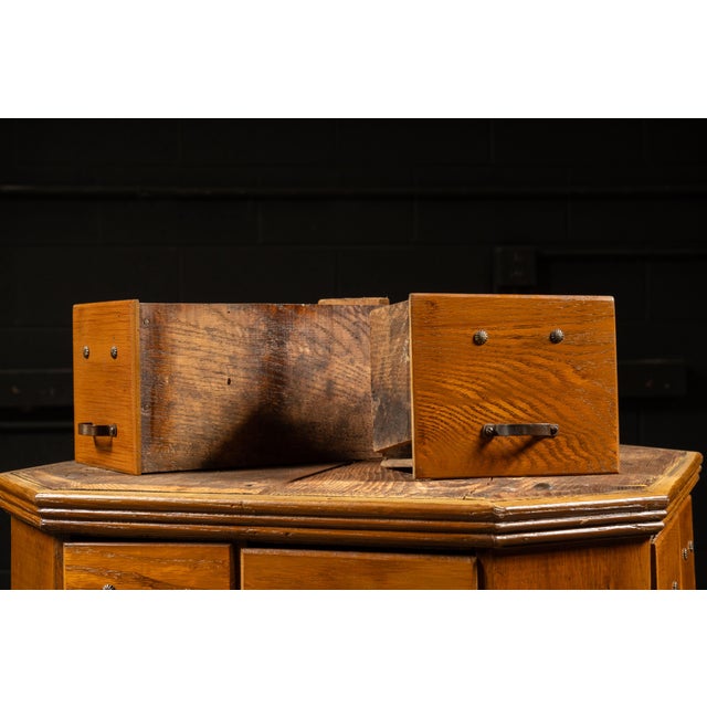 Early 20th Century Rotating Hardware Cabinet With Pull Drawers For Sale - Image 10 of 10