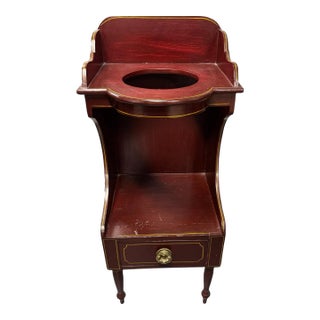 Primitive Antique Country Paint Decorated Washstand For Sale