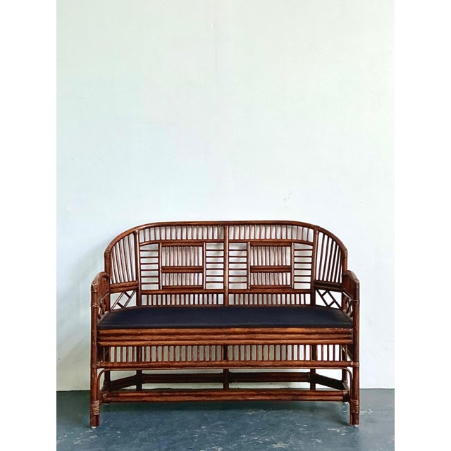 Vintage Brighton Pavillon Rattan Settee For Sale - Image 10 of 12
