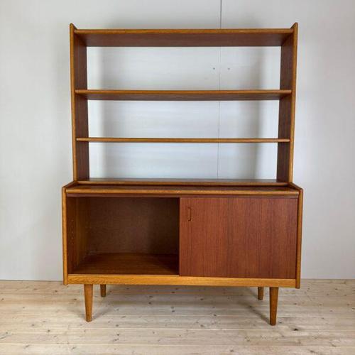 Sideboard Bookcase with Pull-out Desk – Teak, Denmark (1960s)