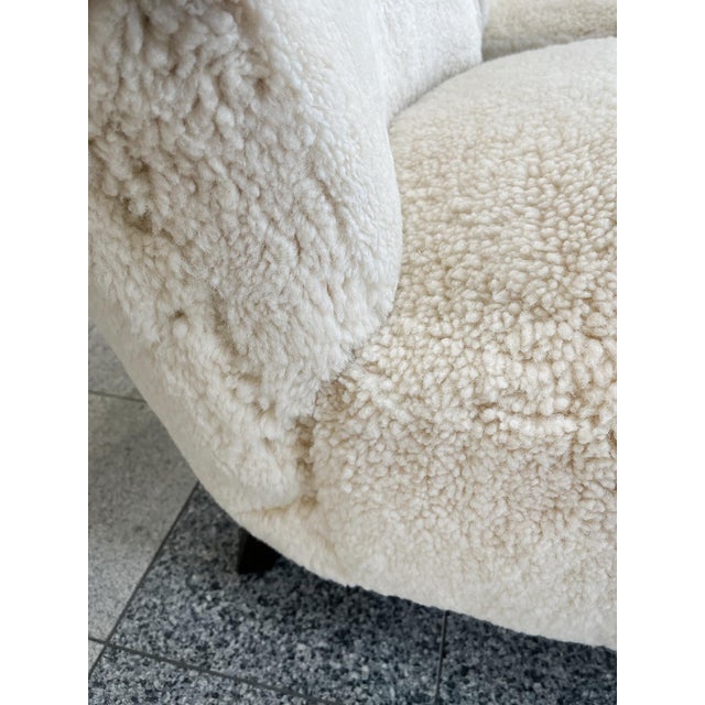 1940s Alfred Christensen Armchairs in White Shearling - A Pair For Sale - Image 10 of 16