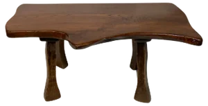 Brutalist Dutch Wabi Sabi Organic Oak Tree Table, 1960s