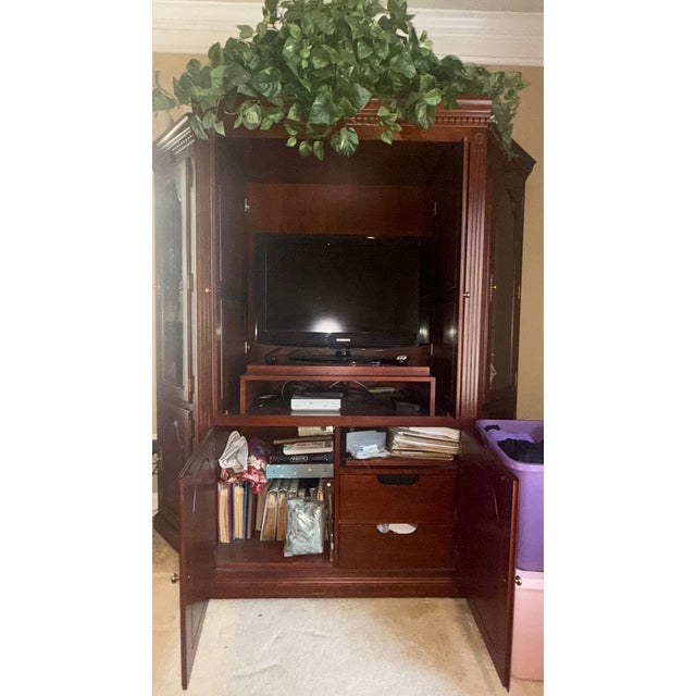 Late 20th Century Late 20th Century Traditional Cherry Entertainment Center For Sale - Image 5 of 8