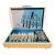 Vintage 1847 Rogers Bros Wm Rogers Sectional Stainless Flatware Set in Mid Century Modern Blonde Wood Case | Service for 8 | MCM Silverware For Sale