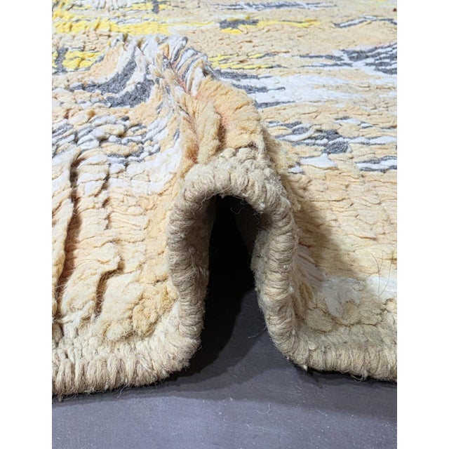 1980s Vintage Beige and Yellow Moroccan Rug - 10.9 X 5.2 Ft For Sale - Image 5 of 6