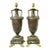French Neoclassical Patinated Bronze and Marble Urn Vases, a Pair For Sale
