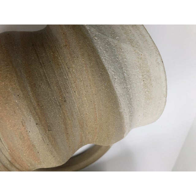 Brown Pair of Rustic Modern Hand-Thrown Pitchers For Sale - Image 8 of 9