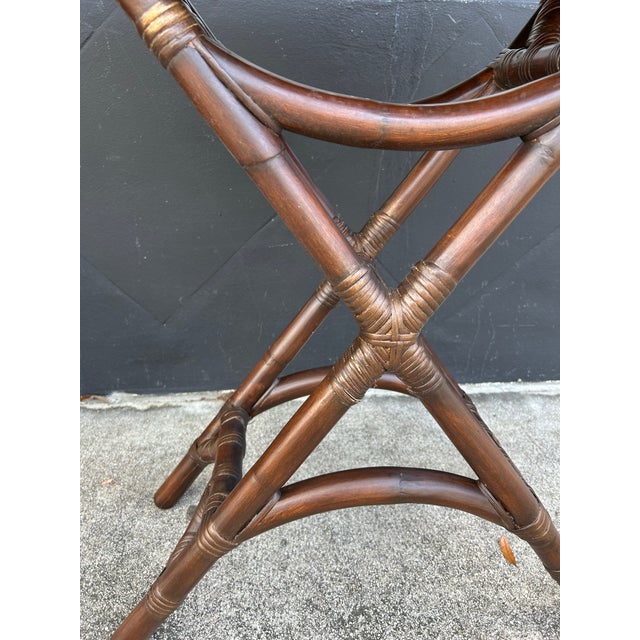 Vintage British Colonial Style, Bamboo Tray Table or Bar. For Sale - Image 4 of 7