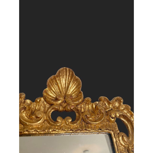 Hollywood Regency Regency Mirrors in Gilded Wood with Gold Leaf, 1950s, Set of 2 For Sale - Image 3 of 11