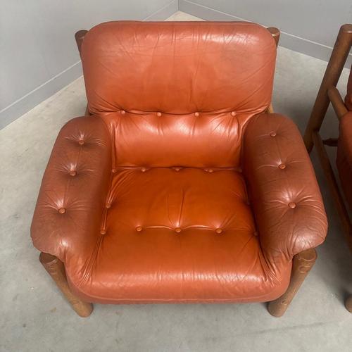 Brutalist Leather Lounge Chairs, 1960s, Set of 2 For Sale - Image 10 of 18