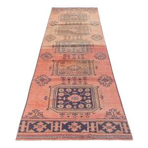 Decorative Vintage Turkish Runner Rug - 3`0" X 11`2"