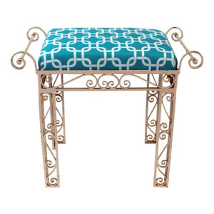 Mid-20th Century American Chippendale Revival Wrought Iron Bench