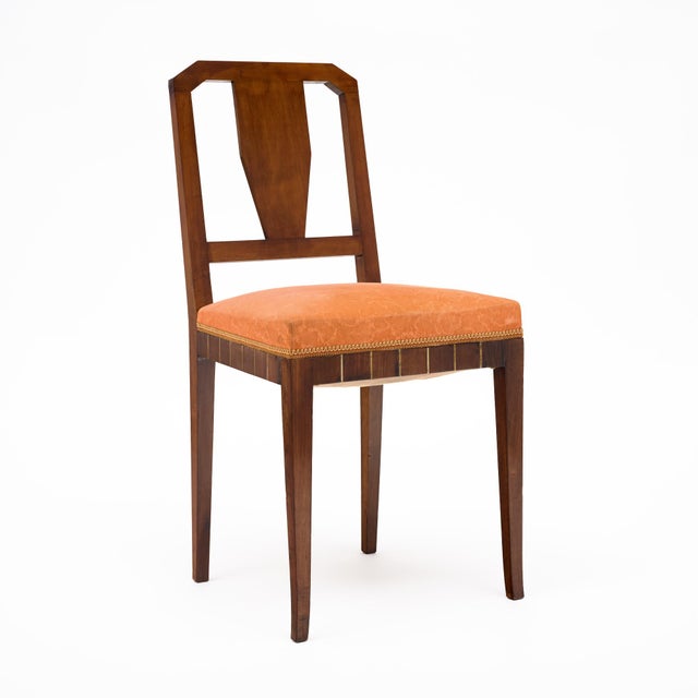 Pair of Walnut Dining Chairs, Vintage, French For Sale - Image 4 of 9