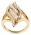 10K Yellow Gold 1/2 Cttw Round and Baguette Cut Diamond Cocktail Ring (H-I Color, I1-I2 Clarity) For Sale