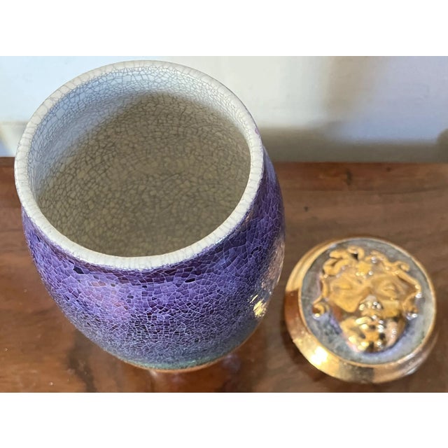 Purple Art Pottery Medusa Jar & Cover For Sale - Image 8 of 13