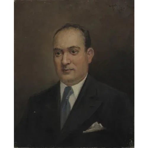 "Portrait of a Lord". Oil on canvas, signed and dated 1942. Grid with traces of treated woodpeckers. Dimensions: 55 x 44.5...