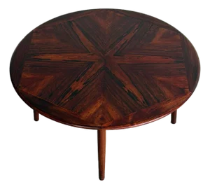 Mid 20th Century Danish Modern Rosewood Round Coffee Table in Style of h.w. Klein