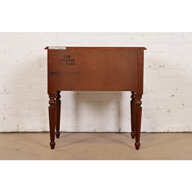 Ethan Allen French Regency Louis XVI Carved Cherry Wood Bedside Chest For Sale - Image 15 of 17