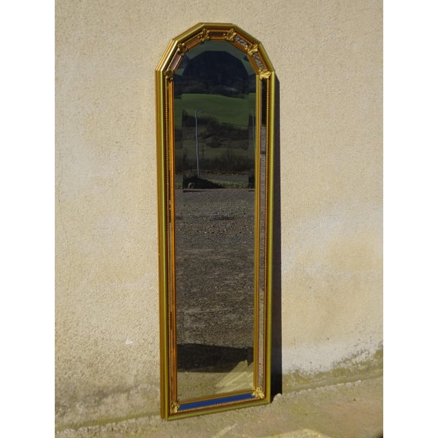 Golden Mirror with Beaded Frame and Fleur-De-Lys, 1980s For Sale - Image 14 of 14