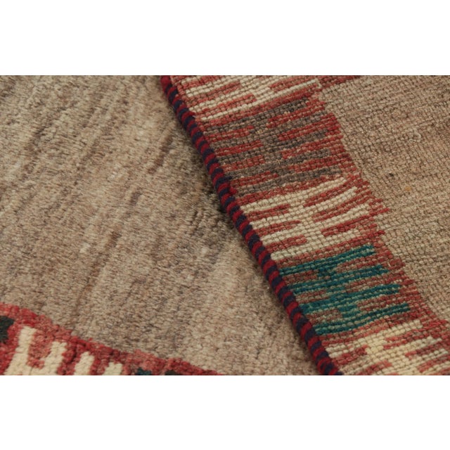 Textile Vintage Gabbeh Persian Tribal Rug, Beige-Gray With DIamond Medallions - Rug & Kilim For Sale - Image 7 of 7